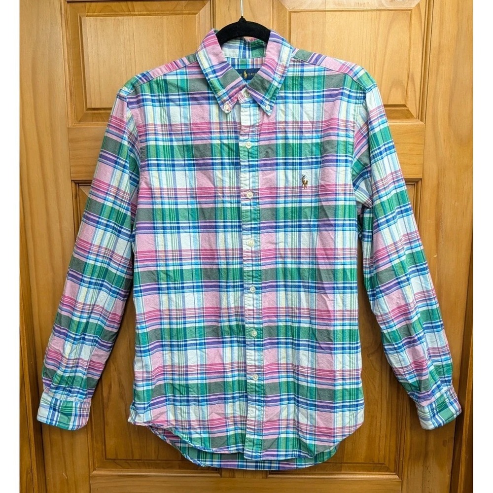 Chaps No Iron Women's Medium Plaid Button Down Front Long Sleeves